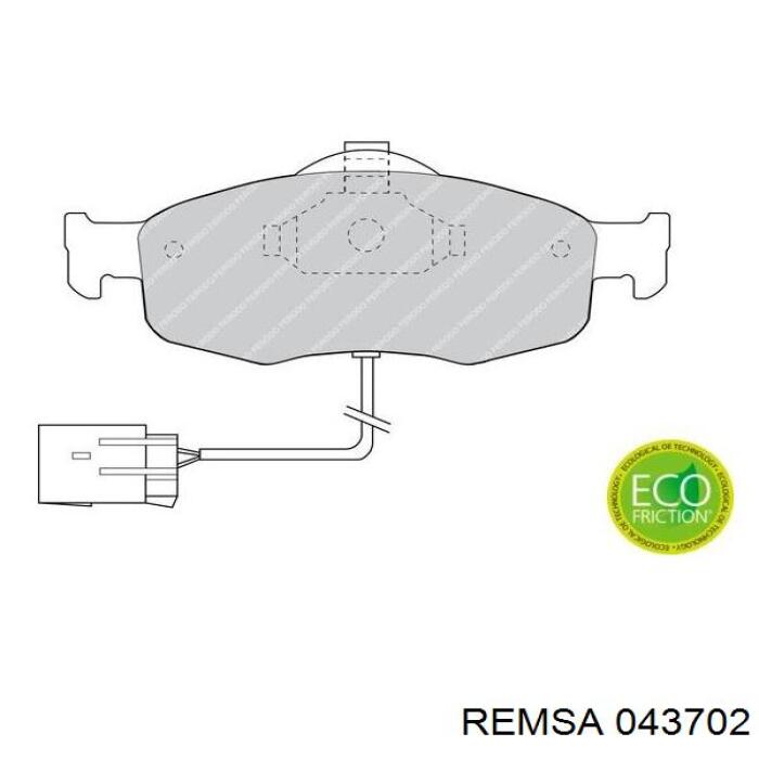 Передние тормозные колодки 043702 Remsa