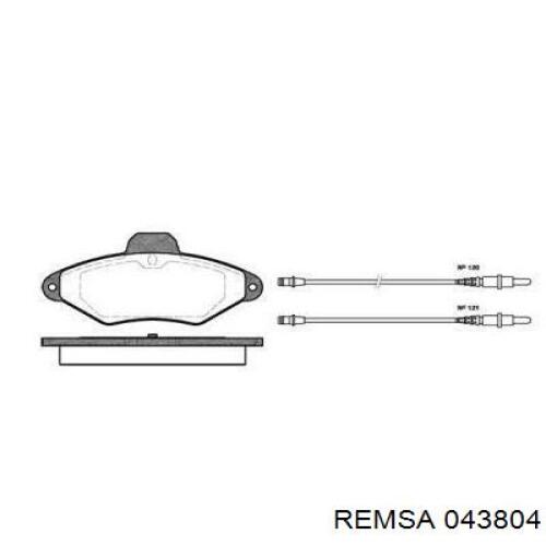 Передние тормозные колодки 043804 Remsa