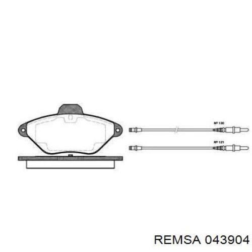 Передние тормозные колодки 043904 Remsa