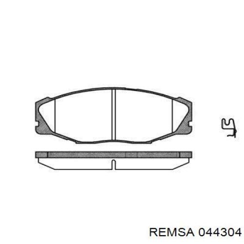 Передние тормозные колодки 044304 Remsa