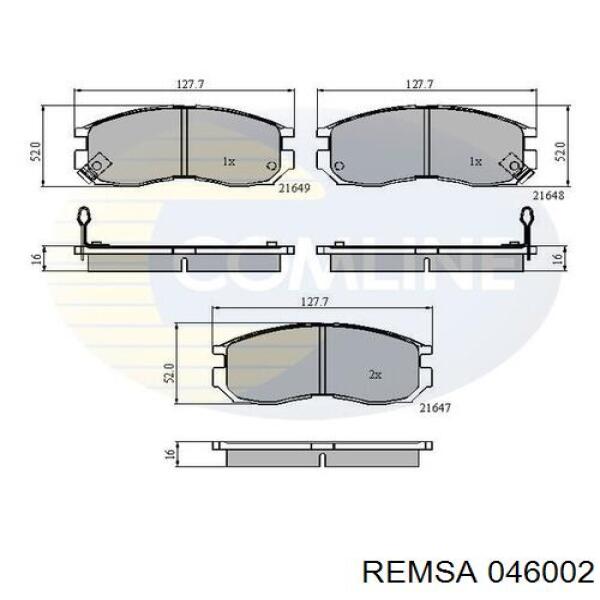 Купить 046002 Remsa Колодки тормозные