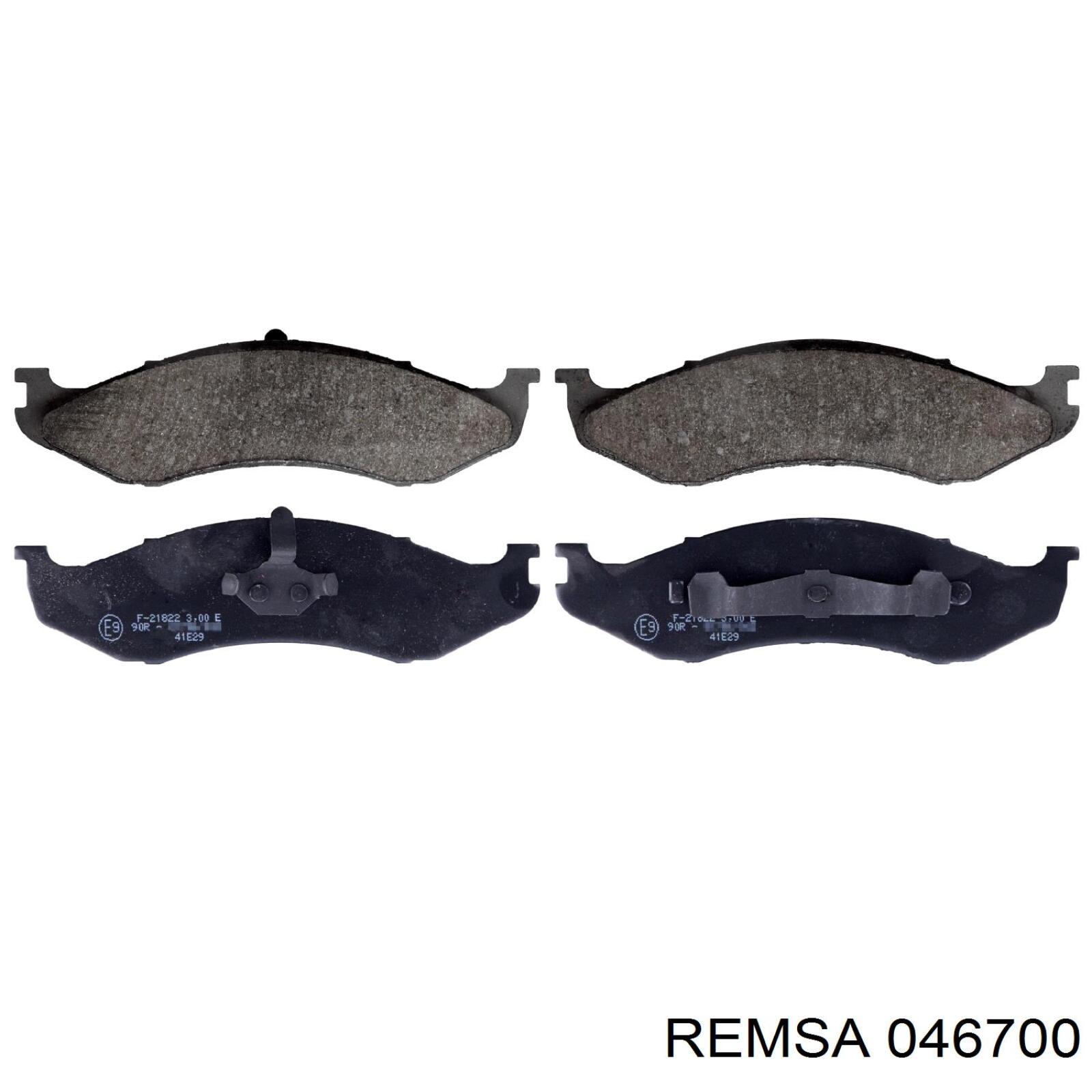 Передние тормозные колодки 046700 Remsa