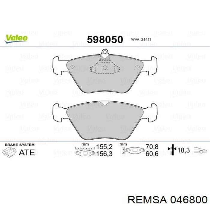Передние тормозные колодки 046800 Remsa