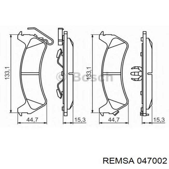 Задние тормозные колодки 047002 Remsa