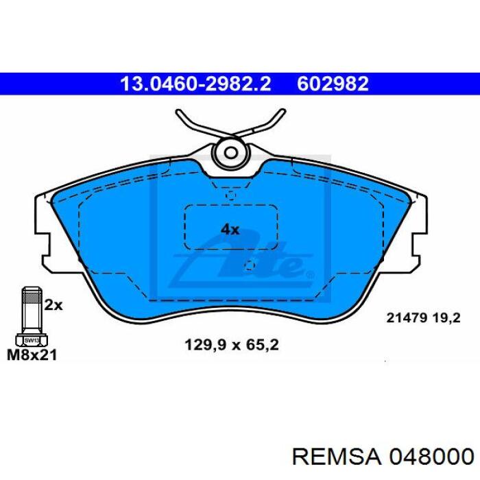 Колодки Remsa 048000 цена, от 21.93 USD