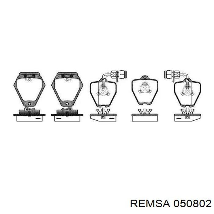 Передние тормозные колодки 050802 Remsa