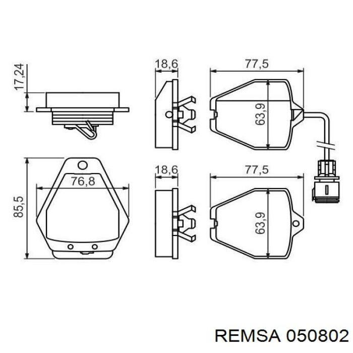 050802 Remsa Колодки передние