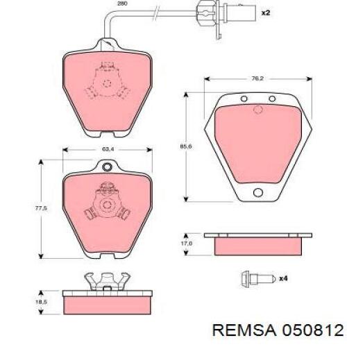 Колодки Remsa 050812 цена, от 46.92 USD