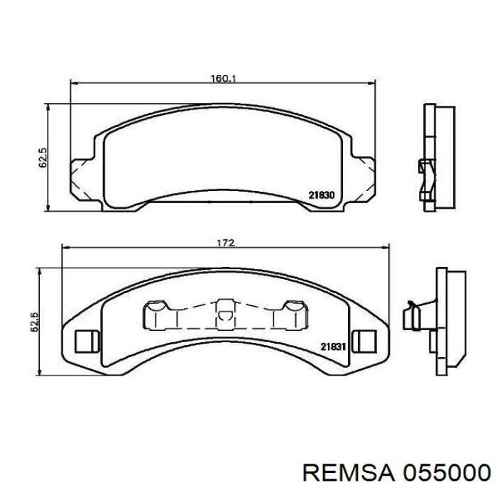 Передние тормозные колодки 055000 Remsa