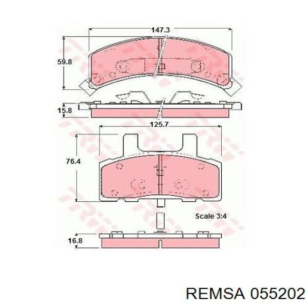 Колодки Remsa 055202 цена, от 34.52 USD