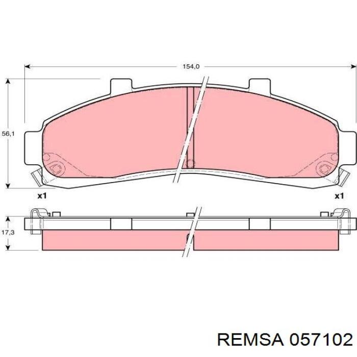Купить 057102 Remsa Колодки тормозные