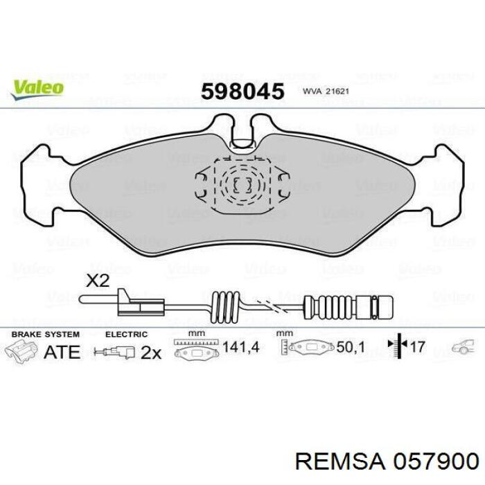 Задние тормозные колодки 057900 Remsa