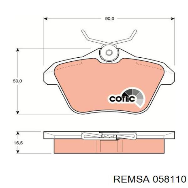 Задние дисковые колодки Remsa 058110