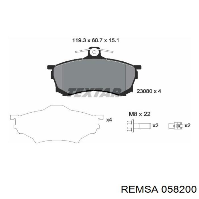 Купить 058200 Remsa Колодки тормозные