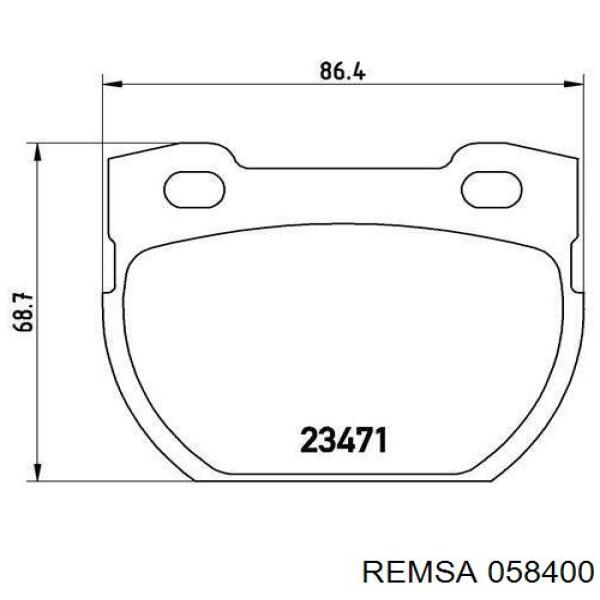 Купить 058400 Remsa Колодки тормозные задние, дисковые