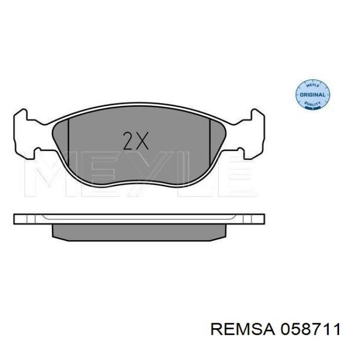 Передние тормозные колодки 058711 Remsa