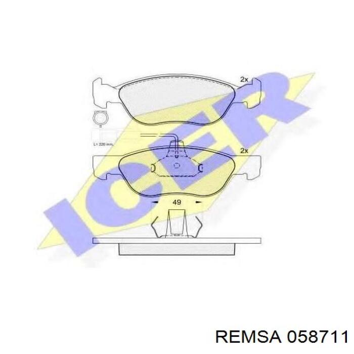 Тормозные колодки Remsa 058711
