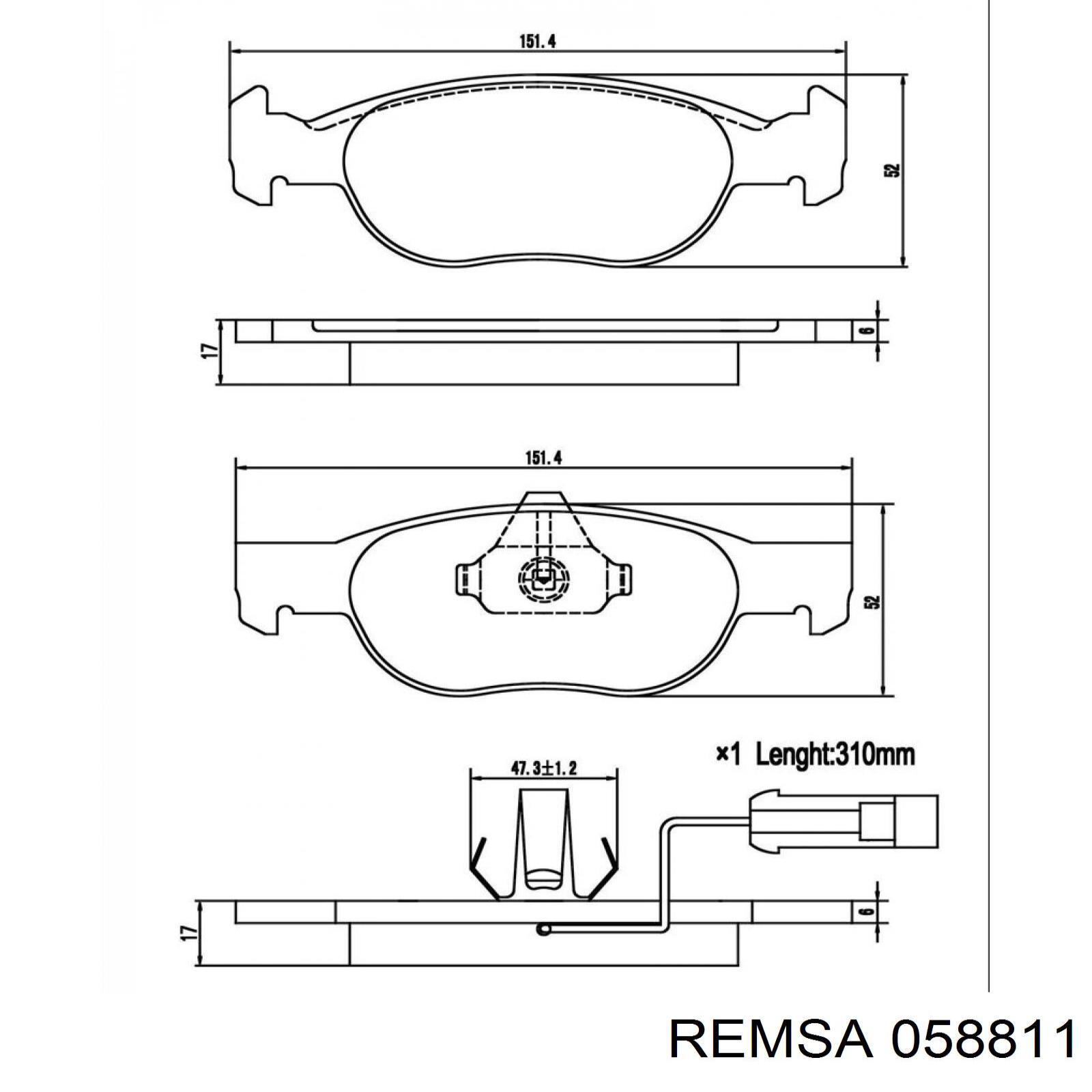 Колодки Remsa 058811 цена, от 16.31 USD