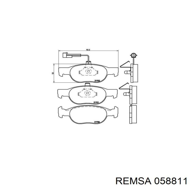 Купить 058811 Remsa Колодки тормозные