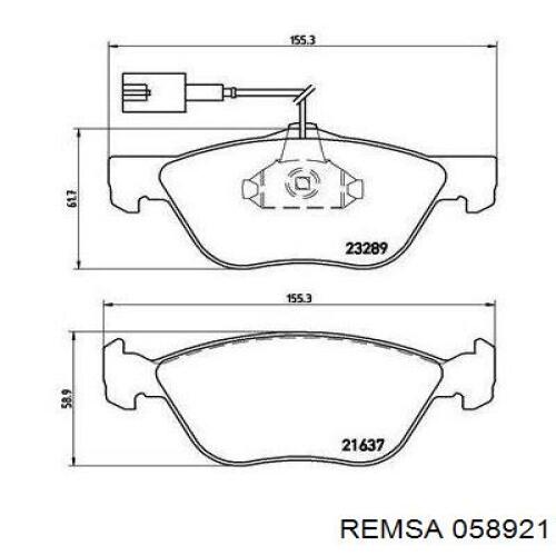 Колодки Remsa 058921 цена, от 32.71 USD