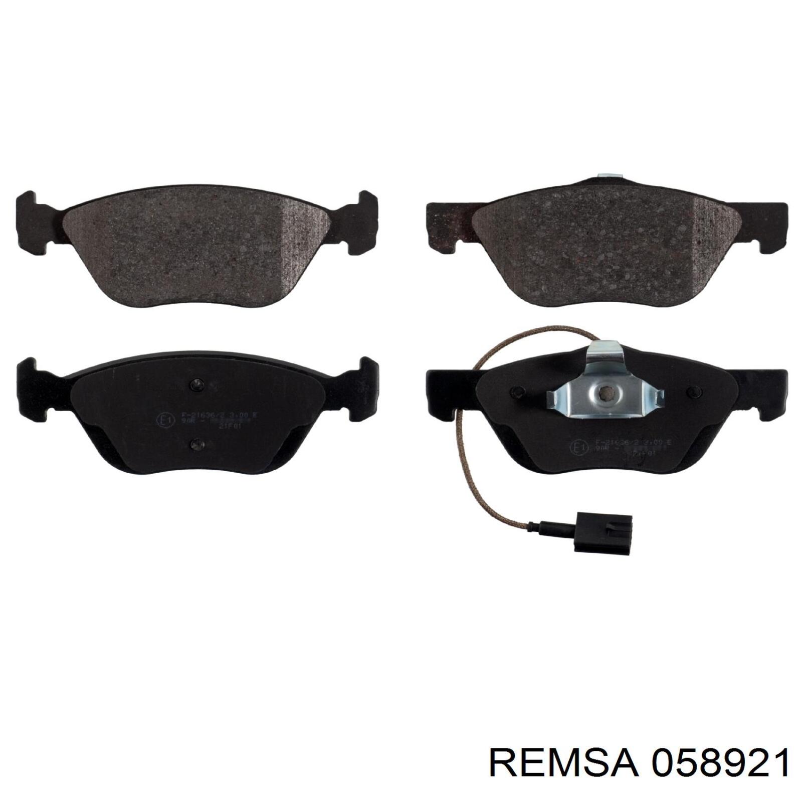 Передние тормозные колодки 058921 Remsa