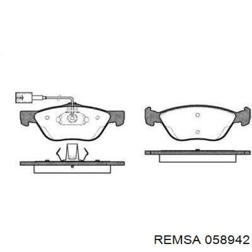 Передние тормозные колодки 058942 Remsa