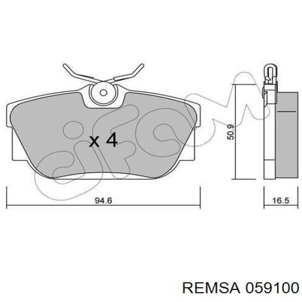 Задние тормозные колодки 059100 Remsa