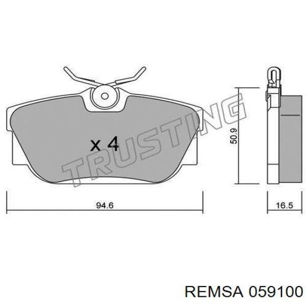 Купить 059100 Remsa Колодки тормозные задние, дисковые