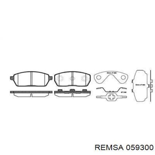 Передние тормозные колодки 059300 Remsa