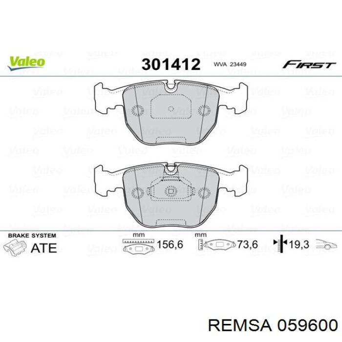 Купить 059600 Remsa Колодки тормозные