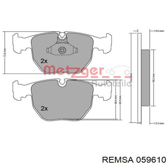 059610 Remsa Колодки передние