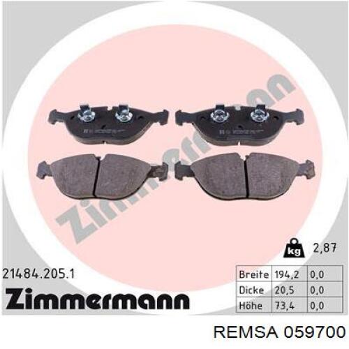 Колодки Remsa 059700 цена, от 54.60 USD