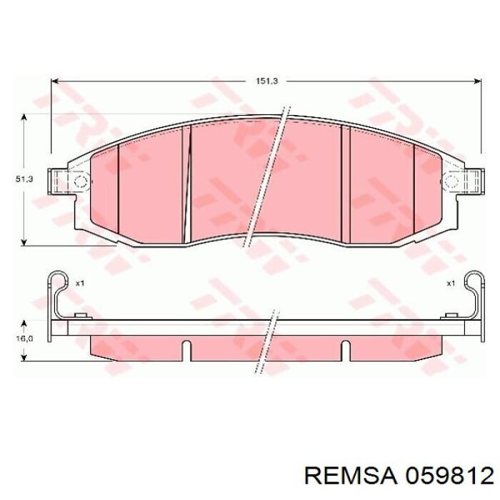 Тормозные колодки Remsa 059812