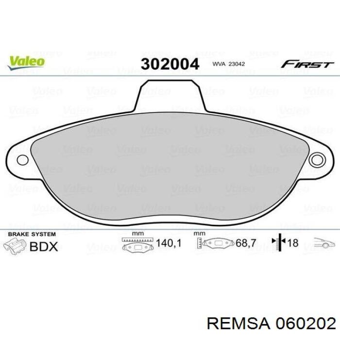 Купить 060202 Remsa Колодки тормозные