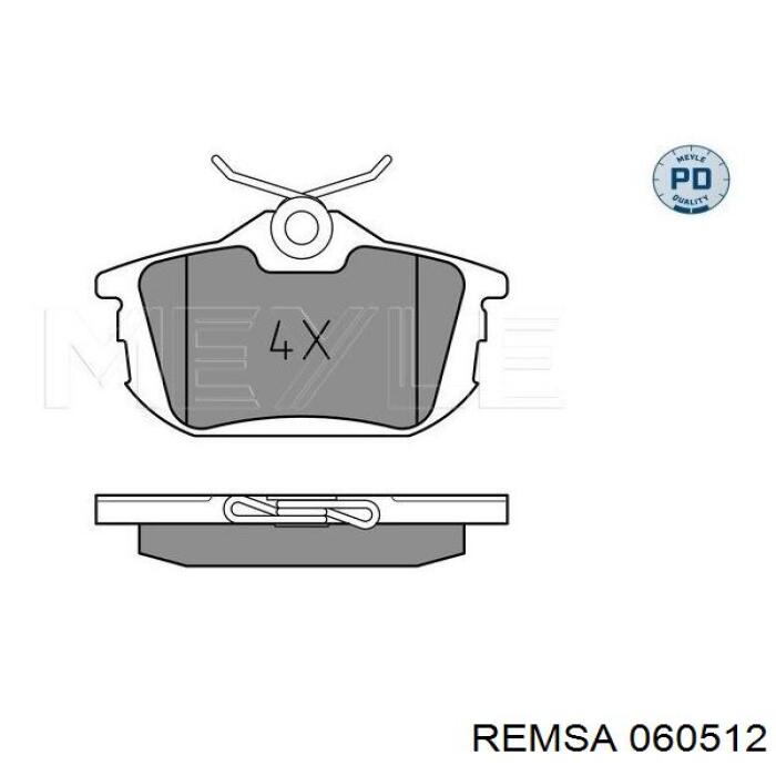 Задние тормозные колодки 060512 Remsa