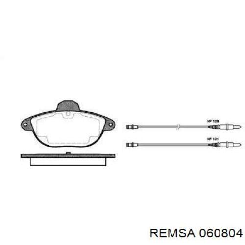 Передние тормозные колодки 060804 Remsa