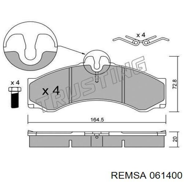 Купить 061400 Remsa Колодки тормозные