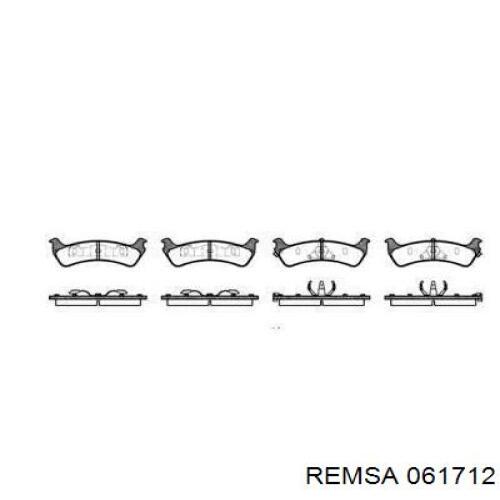 Задние тормозные колодки 061712 Remsa