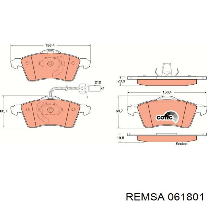 Тормозные колодки Remsa 061801