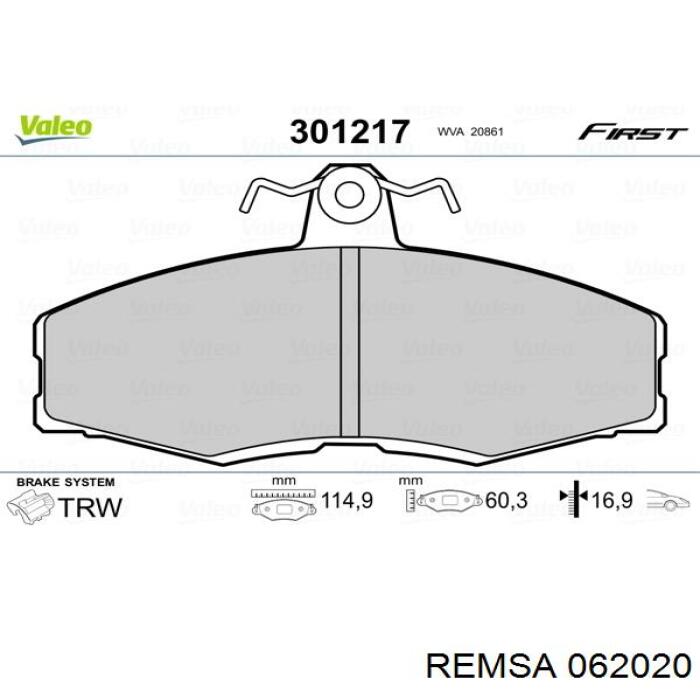 Колодки Remsa 062020 цена, от 14.52 USD