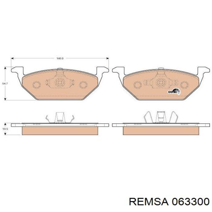 Купить 063300 Remsa Колодки тормозные