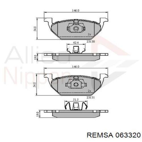 Колодки Remsa 063320 цена, от 23.15 USD