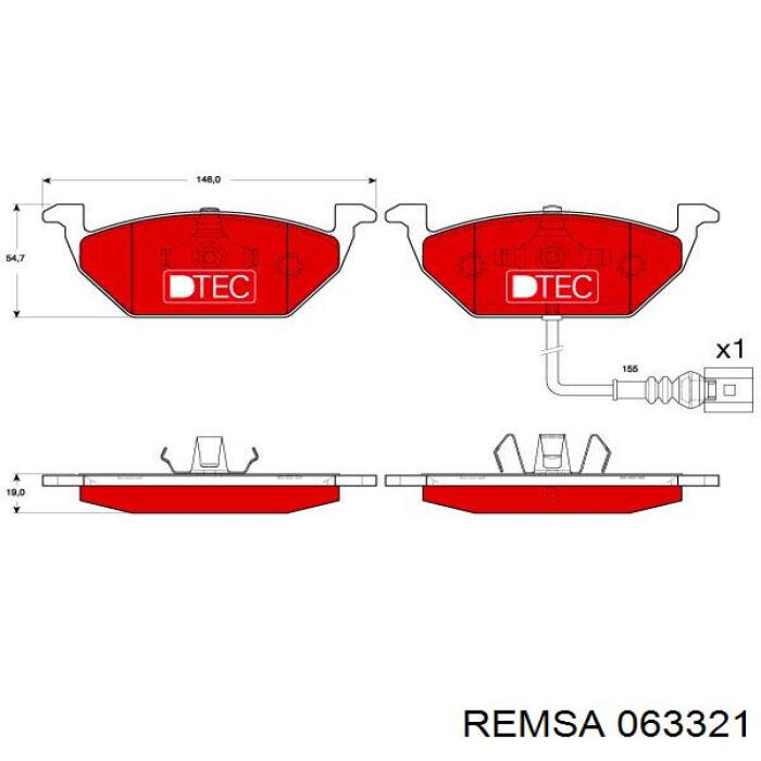 Купить 063321 Remsa Колодки тормозные