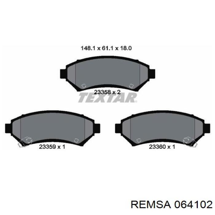 Купить 064102 Remsa Колодки тормозные