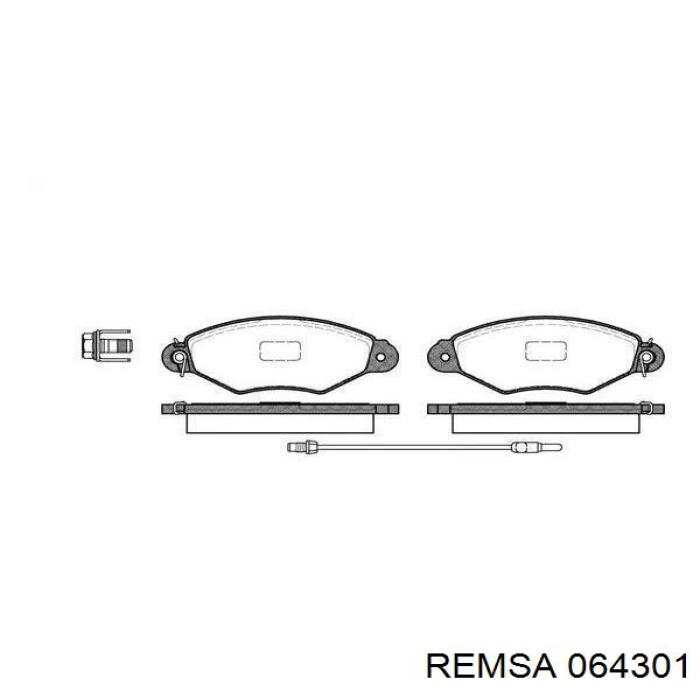 Передние тормозные колодки 064301 Remsa