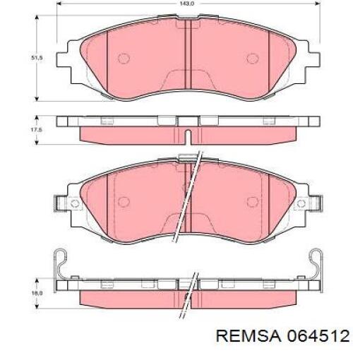 Тормозные колодки Remsa 064512
