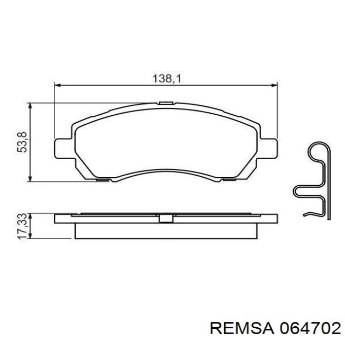 064702 Remsa Колодки передние