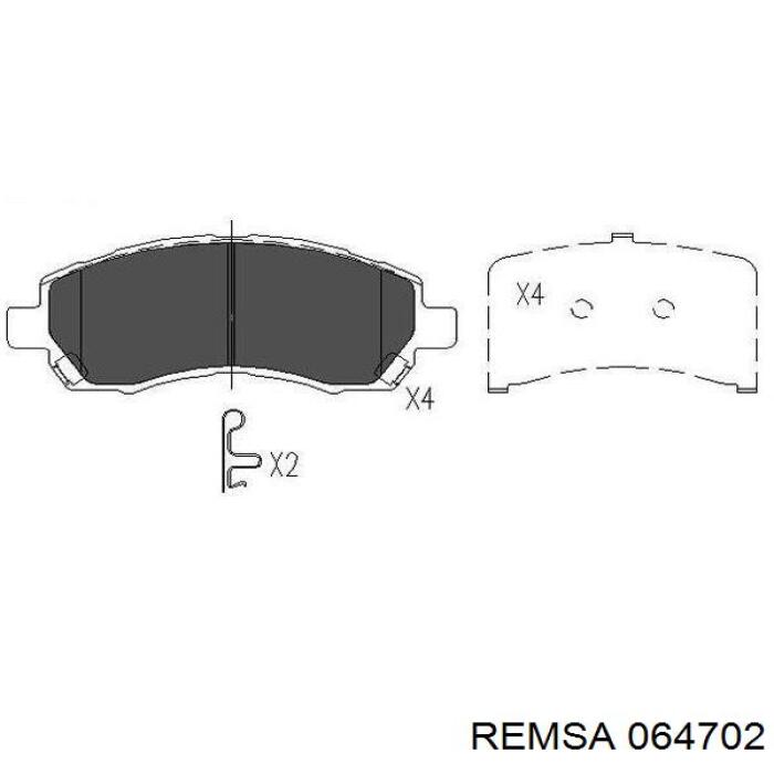 Передние тормозные колодки 064702 Remsa