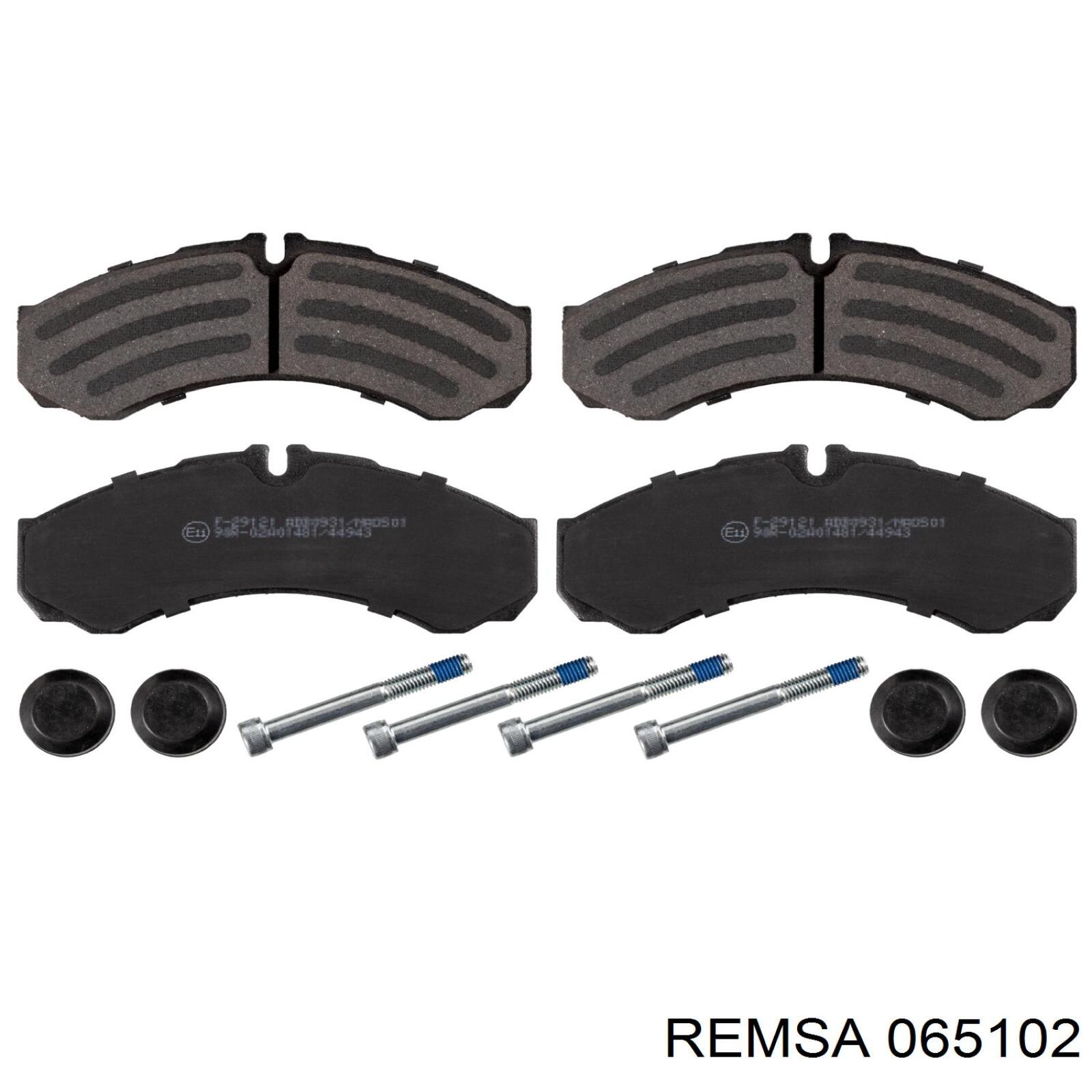 Задние тормозные колодки 065102 Remsa