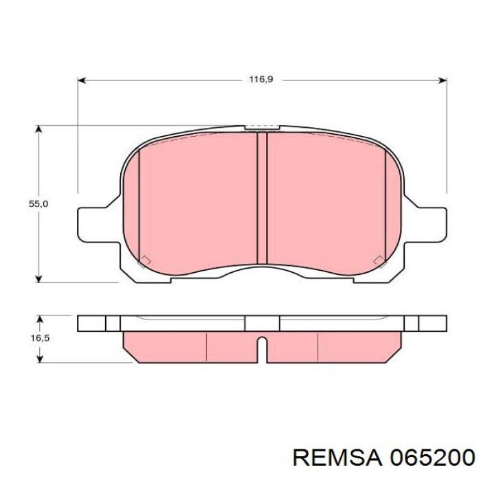 Колодки гальмівні передні, дискові 065200 Remsa